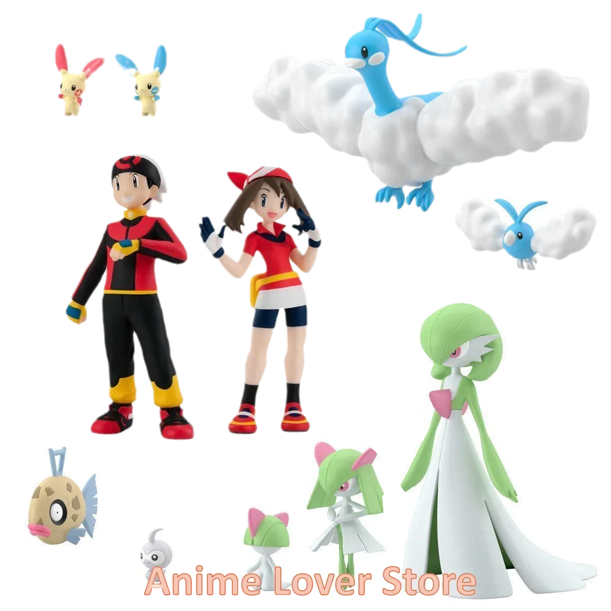 Bandai Original Scale World POKEMON Hoenn Region May Brendan Swablu Altaria Ralts Gardevoir Anime Figures Toys for Kids Gift