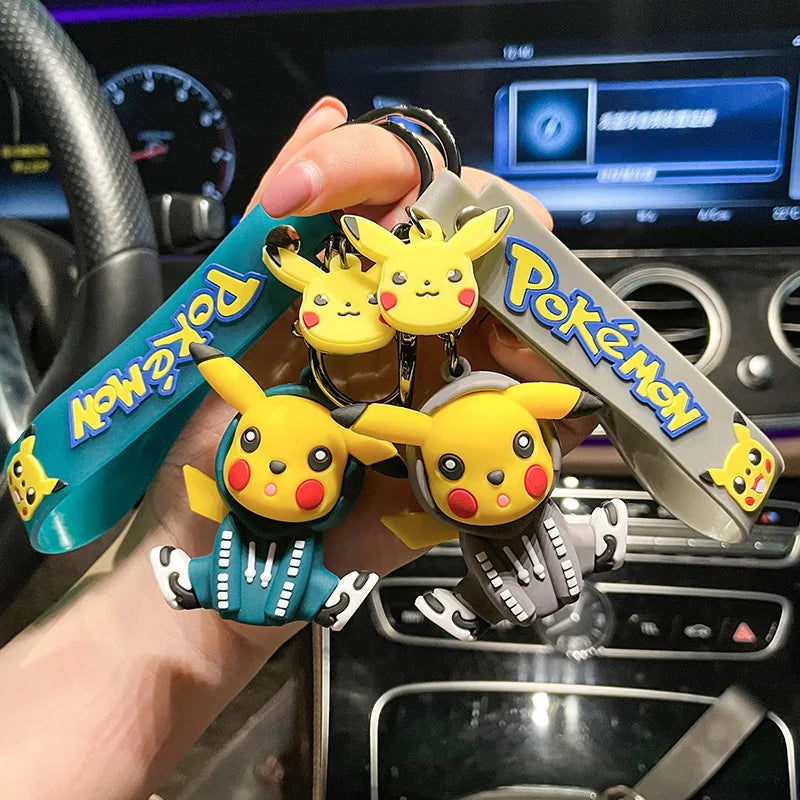 Pokemon Keychain Pendant Anime Figures Pikachu Coll Cute Doll Model Girls or Kids Gift Christmas Bulk Buy Lots