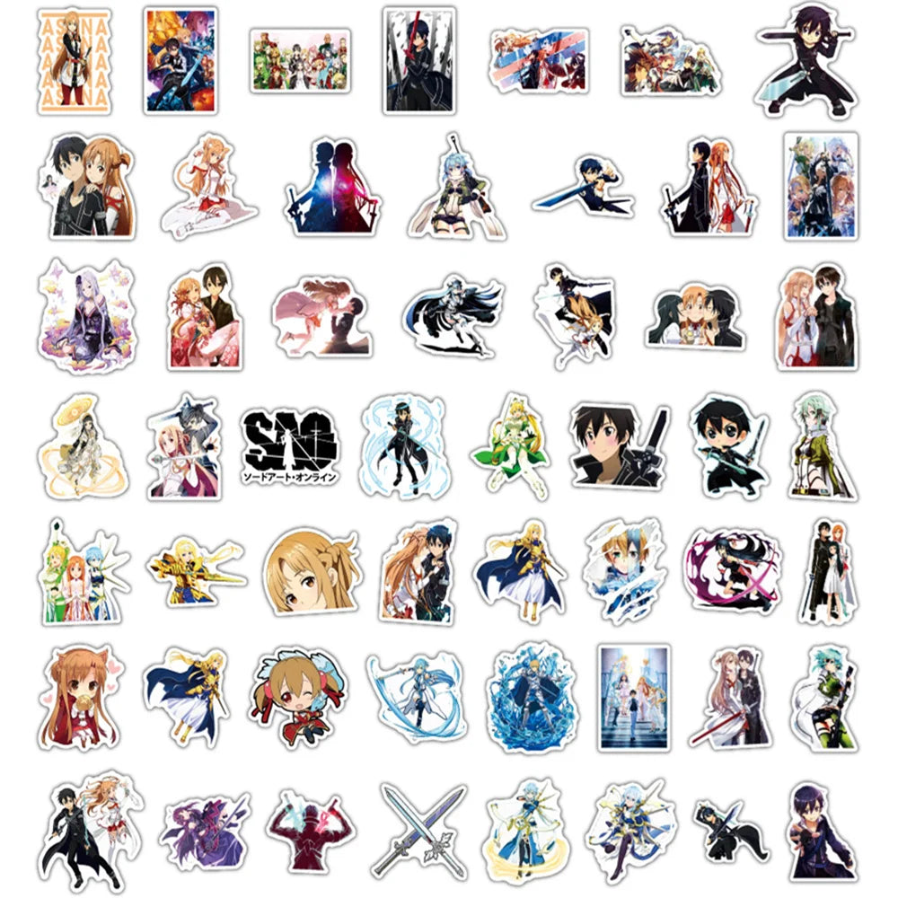 10/30/50PCS New DIY Sword Art Online Stickers Cartoon Creative Anime iPad Luggage Car Guitar Bed Decoration Waterproof Wholesale