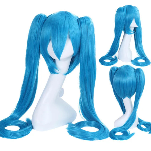 120cm Miku Cosplay Wig Black Rock Shooter Senbon Zakura Wigs Long Heat Resistant Synthetic Hair Clip Ponytails Wigs