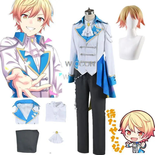 Project Sekai Colorful Stage! Tenma Tsukasa Cosplay Costume Uniform Suits  Stage Costumes Cosplay Wig 30cm