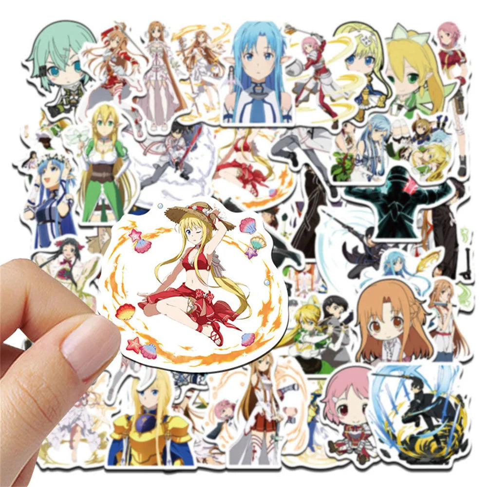 10/30/50PCS New DIY Sword Art Online Sticker Cartoon Creative Anime iPad Luggage Car  Guitar Bed Decoration Waterproof Wholesale