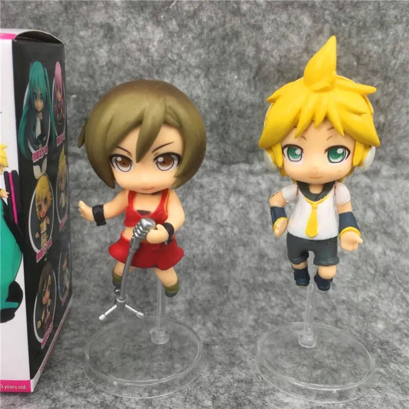 Kawaii Anime Kagamine Rin Kagamine Len Hatsuns Mikuu figuras de acción muñecos modelo juguete colección adornos regalos para niños