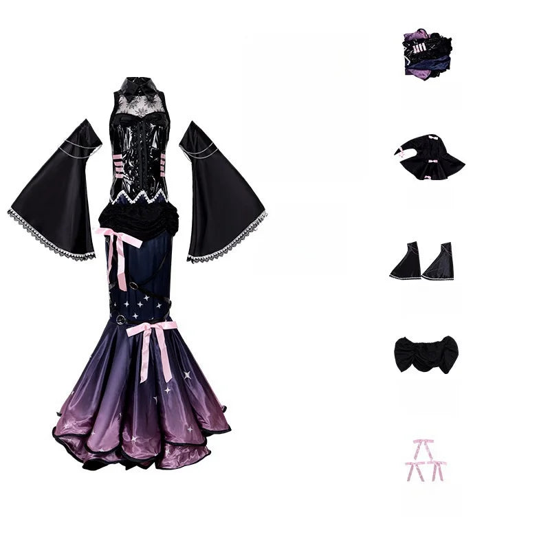 Anime Megurine Luka Cosplay Costume Wig Set