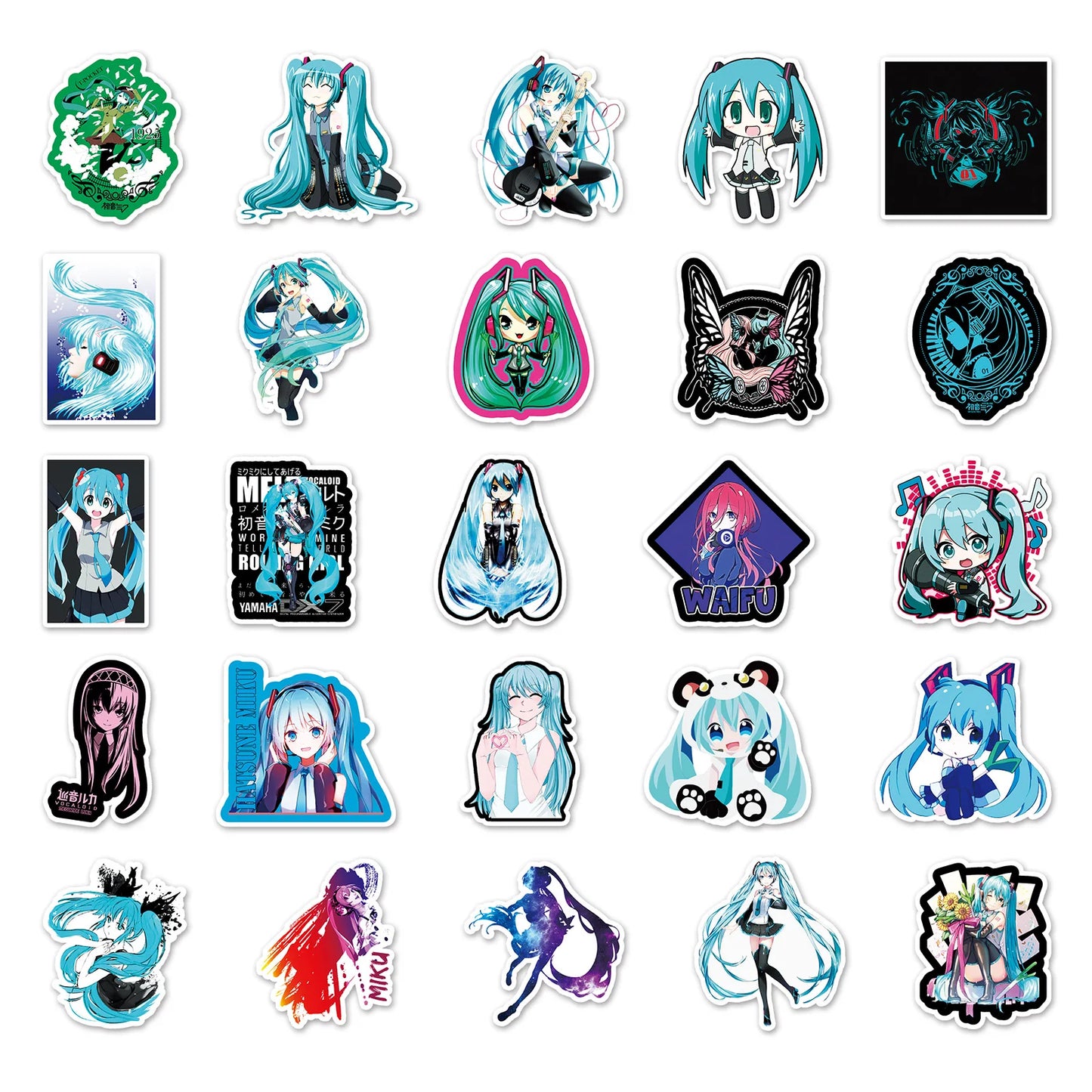 40/50/65pcs Cartoon Cute Kawaii Hatsune Miku Hand Account Sticker