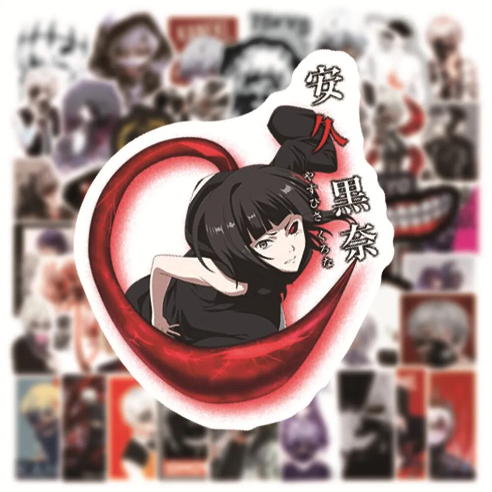 10/30/50PCS Anime Tokyo Ghoul Character Sticker for Luggage Laptop IPad Skateboard Gift Journal Waterproof Sticker Wholesale