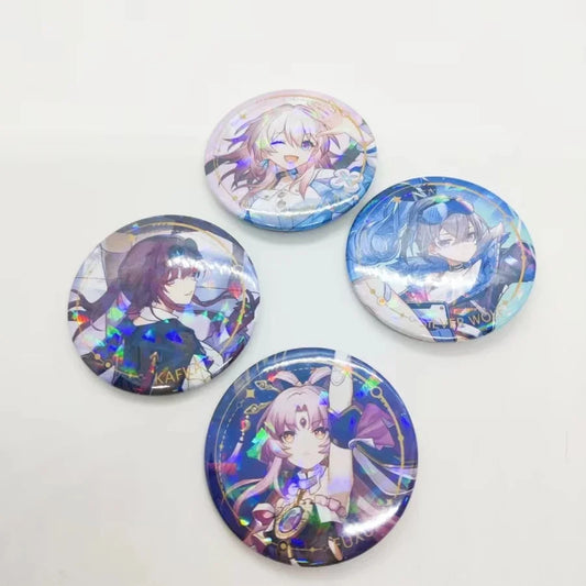 58mm Game Honkai Star Rail Brooch Pins Anime Badge Cosplay DR Ratio Argenti Himeko Accessories Clothes Backpack Decoration Gifts