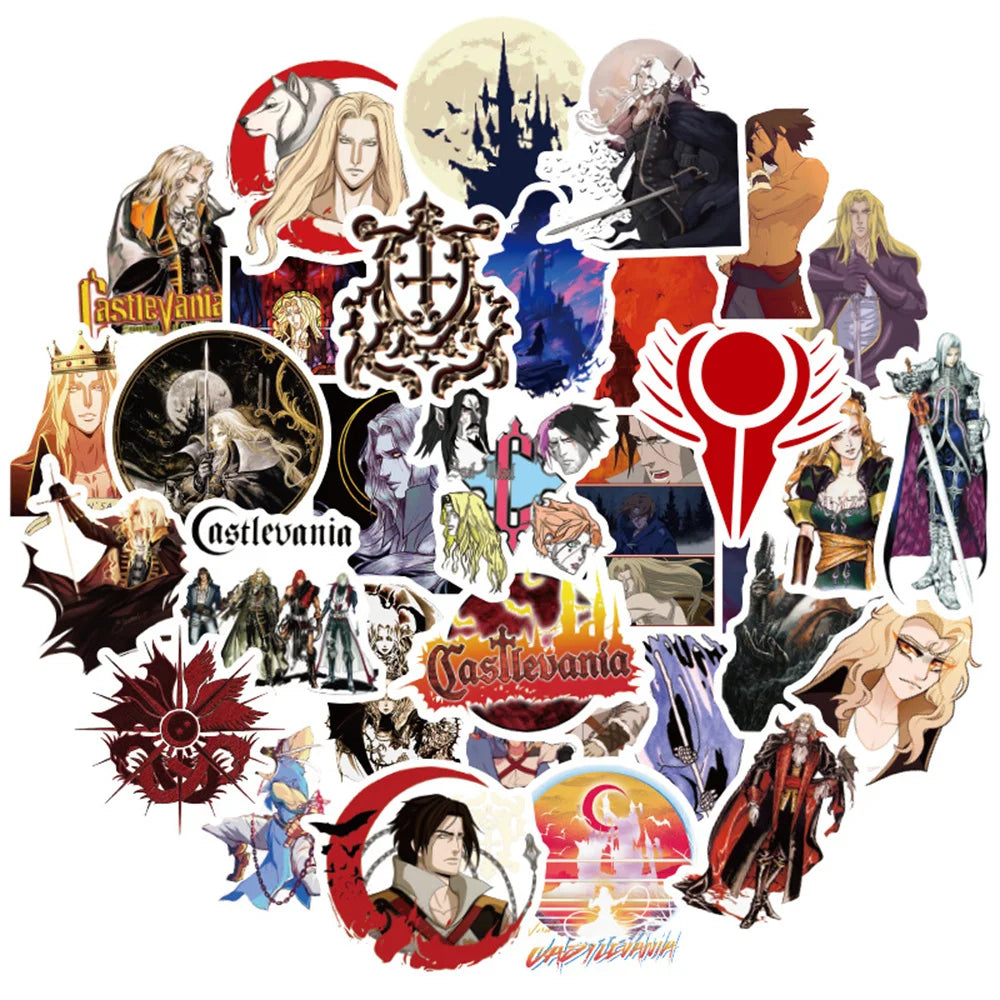 10/30/50PCS Japanese Anime Castlevania Sticker Waterproof Luggage Laptop Scooter Graffiti Decorative Sticker Wholesale