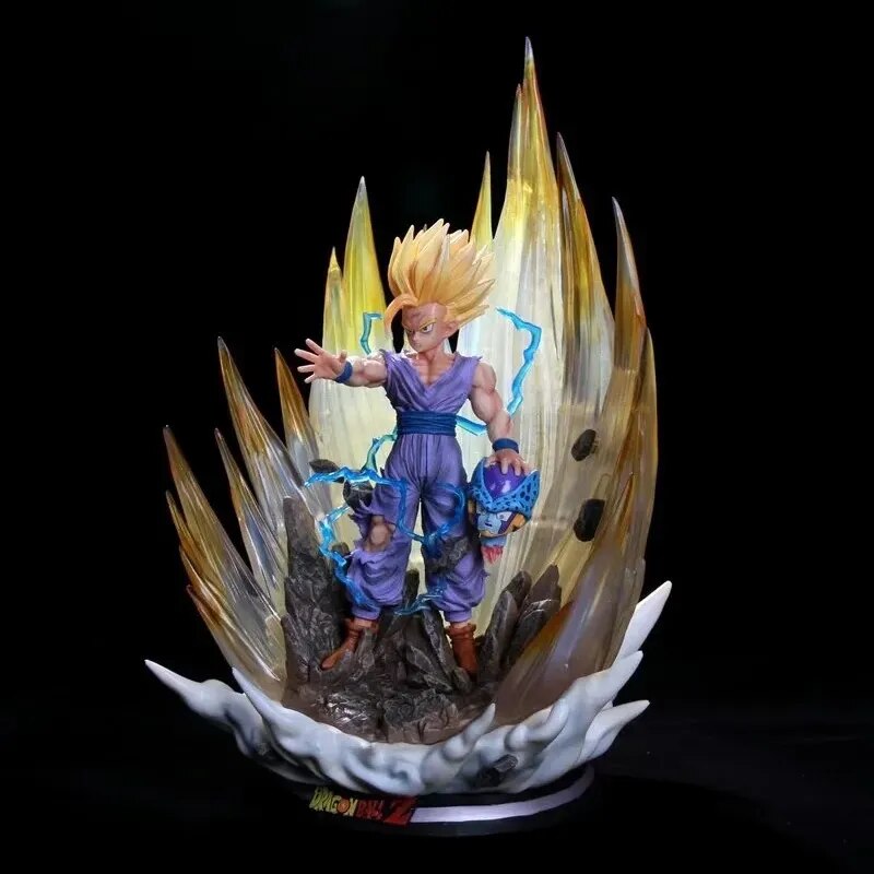 Anime Dragon Ball Son Gohan Figure Super Saiyan Figurine Gohan Gk 42CM with Light PVC Action Figures Collection Model Toys Gifts