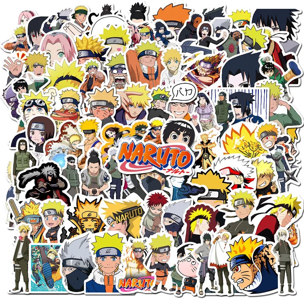 50/100pcs Anime NARUTO Stickers Cool Uzumaki Naruto Sticker Notebook Car Bike Motorcycle Stationery Laptop Kid Decal Toys Gift