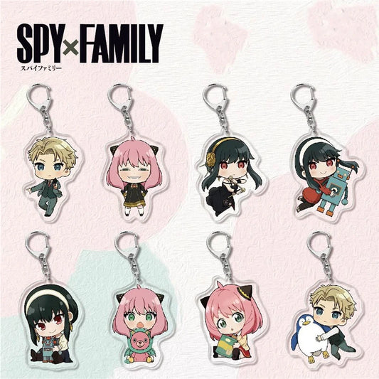 Kawaii SPY X FAMILY Cosplay Keychain Twilight Yor Forger Anya Forger Keyring Cartoon Print Acrylic Key Chain Ring Anime Jewelry