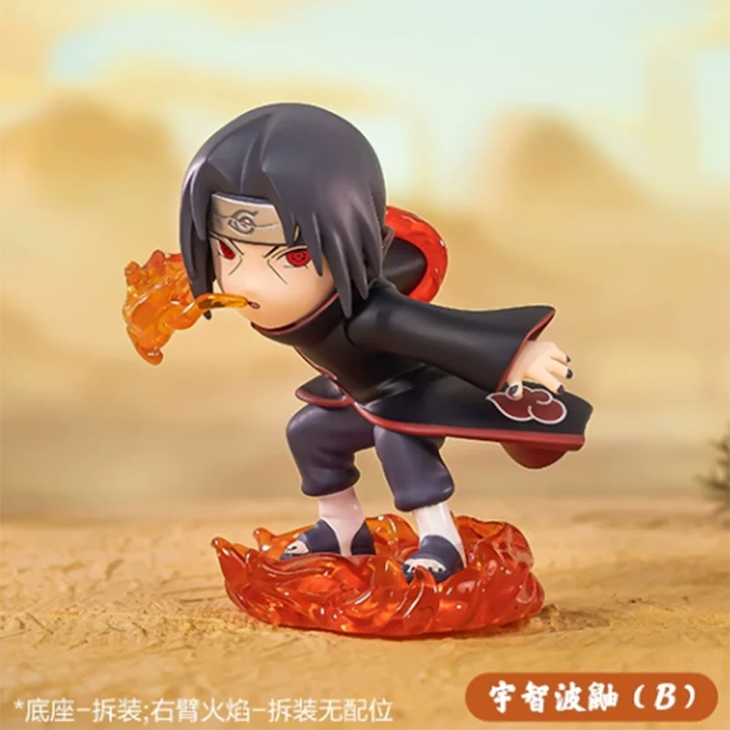 POP MART Naruto Sasuke Ninja World War Series Anime Action Figure Guess Bag Ornament Figurines Home Decor Desktop Dolls Model