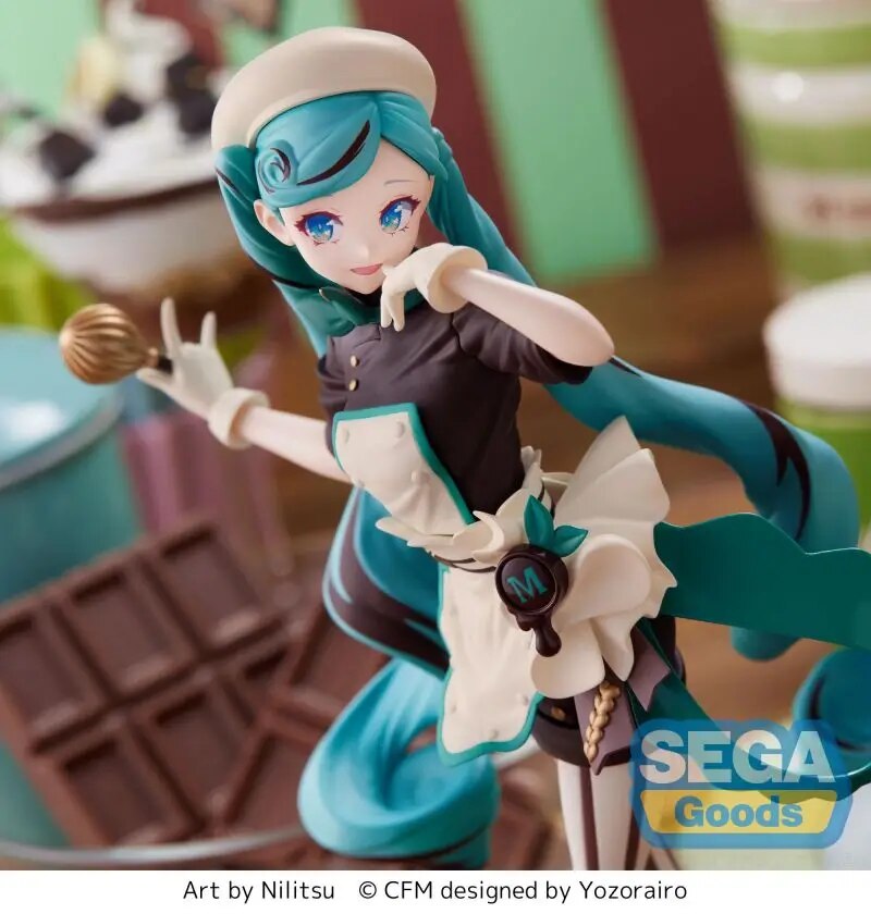 In Stock  Original SEGA Vocaloid Hatsune Miku Pastry Maker 21CM PVC Anime Figure Action Figures Collection Model Toys