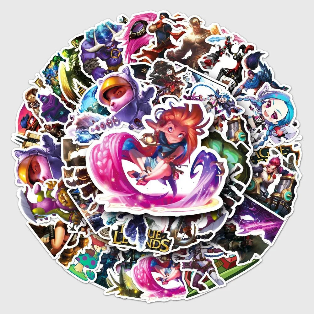 10/50PCS Hot Game LOL/League of Legends Stickers For Refrigerator Car Helmet DIY Gift Box Bicycle Guitar Notebook Skate