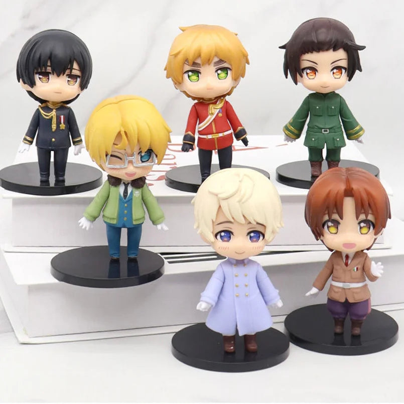 5pcs/set Hetalia Axis Power Anime Figure Feliciano Vargas Hetalia World Stars PVC Action Figure 9CM Collection Model Toy Doll