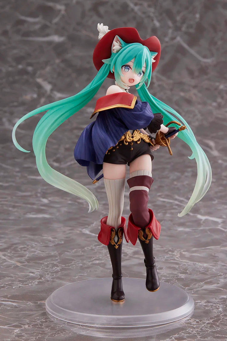 In Stock Original TAITO Hatsune Miku Vocaloid Fairy Tale Series Puss in Boots 18Cm Pvc Anime Figure Action Figures Model Toys