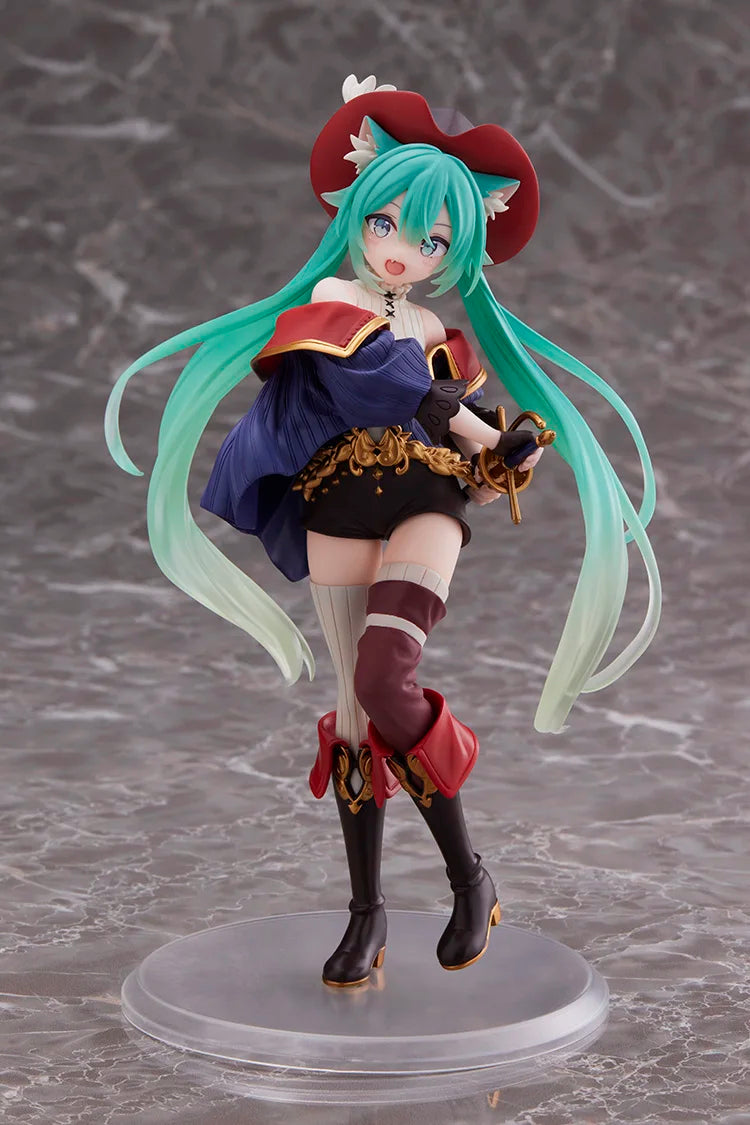 In Stock Original TAITO Hatsune Miku Vocaloid Fairy Tale Series Puss in Boots 18Cm Pvc Anime Figure Action Figures Model Toys