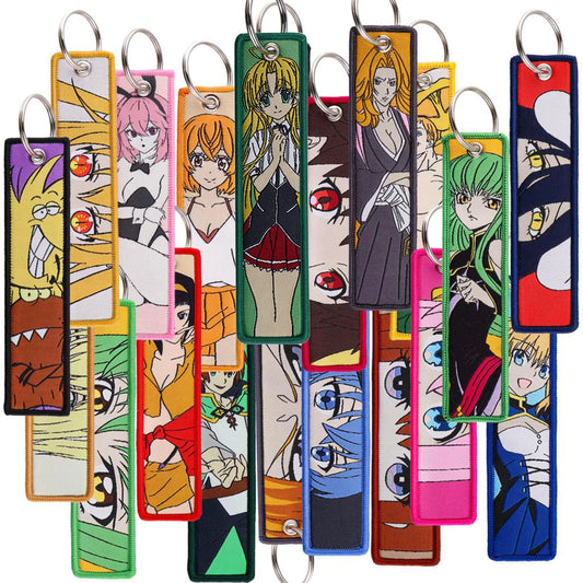 Anime Tokyo Avengers Key Tag Embroidery Key Chain For Motorcycle Car Bag Backpack Chaveiro Cool Character Key Fobs Fashion Gifts