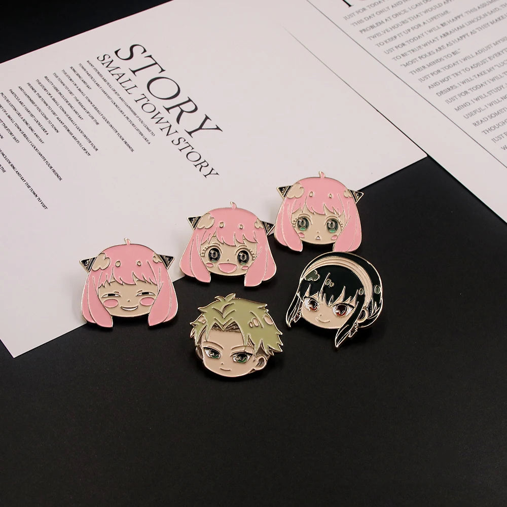 12 Styles Anime Spy X Family Enamel Pins Brooch Yor Forger Anya Loid Figure Badge Brooches Pendant Button Decor Toy Collection