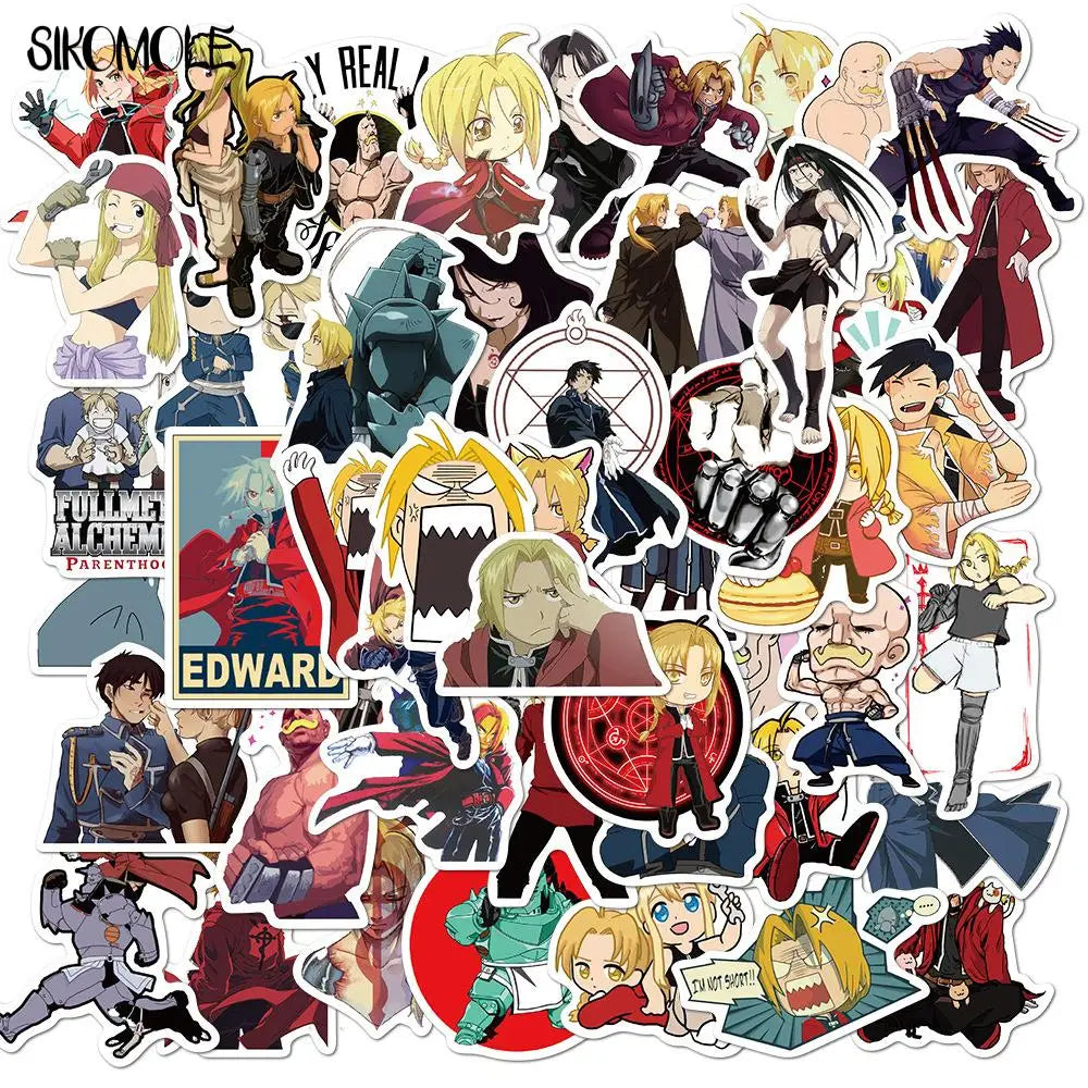 10/30/50PCS Cartoon Fullmetal Alchemist Anime Sticker DIY Case Stationery Laptop Guitar Skateboard Decal Graffiti Stickers F5