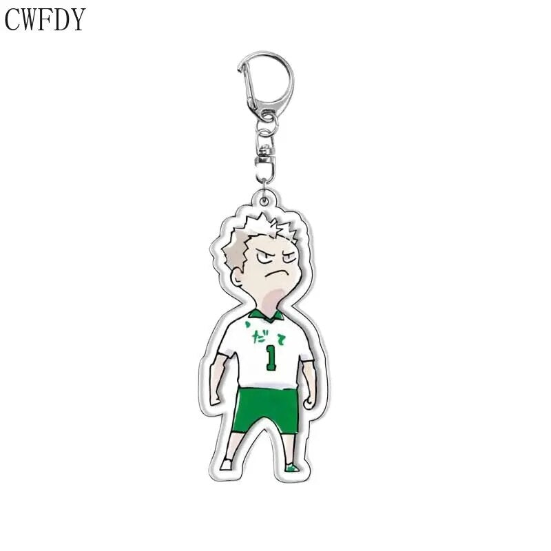 Anime Haikyuu!! Arcylic Keychain Volleyball Boy Key Chain Hinata Shoyo Kageyama Tobio Figures Keyring Charm Pendants Xmas Gifts