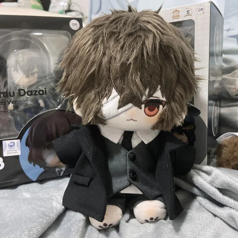 20cm Anime Bungo Stray Dog Osamu Dazai juguete de peluche Kawaii Oreja de Gato algodón muñeca vestir Cosplay juguete de dibujos animados regalo de cumpleaños