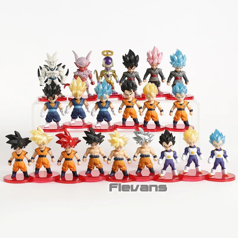 Dragon Ball Z Super Saiyan Son Goku Gohan Vegeta Gogeta Piccolo Majin Buu Cell Q Versión Figuras Juguetes Muñecas Set