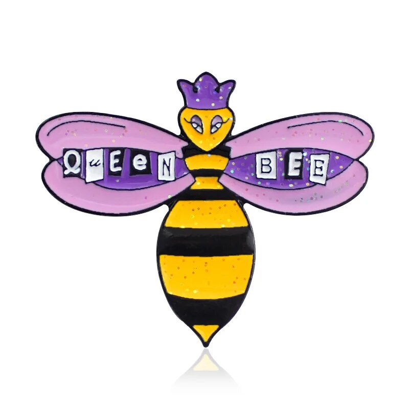 Abeja feliz colección de alfileres esmaltados dibujos animados miel abeja Meme RWBY Animal broches de insectos insignias Pin de solapa para hombres mujeres niños regalos