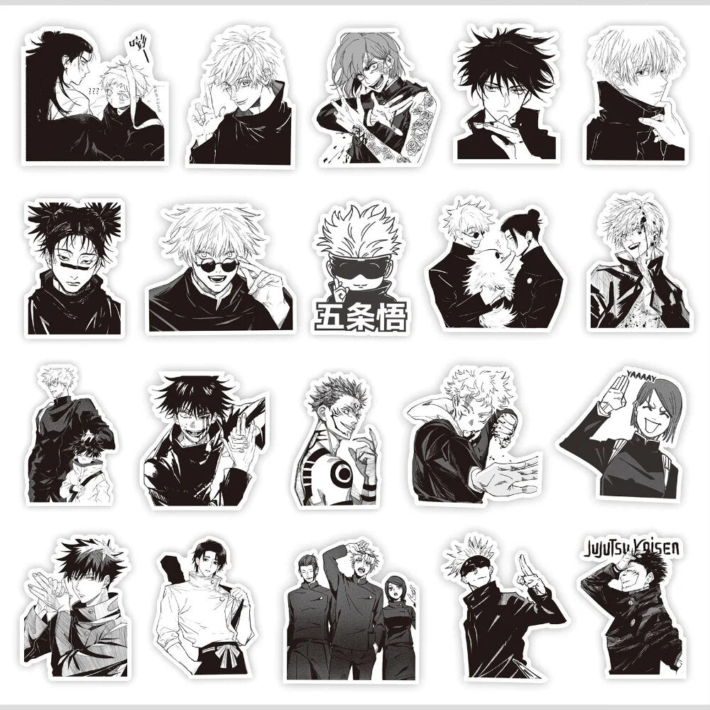 10/65Pcs Jujutsu Kaisen Anime Graffiti Stickers for Laptop Skateboard Bike Helmet Luggage Motorcycle Waterproof Decal Toy