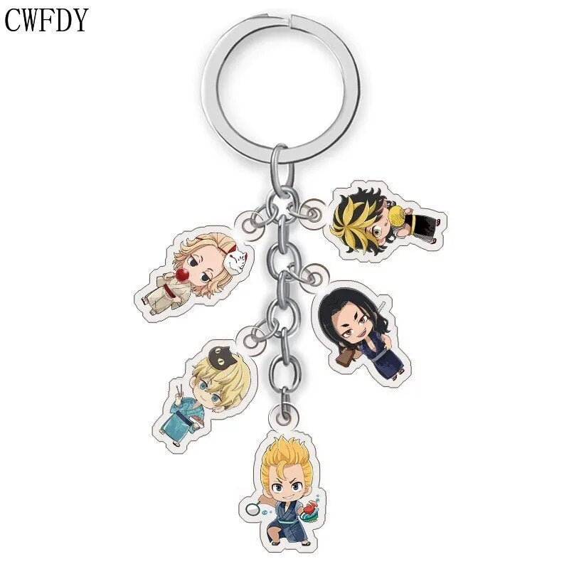 100 Styles Anime Attack on Titan Keychain Tokyo Avengers Cosplay Double Sided Transparent Acrylic Key Chain Trinket For Friends