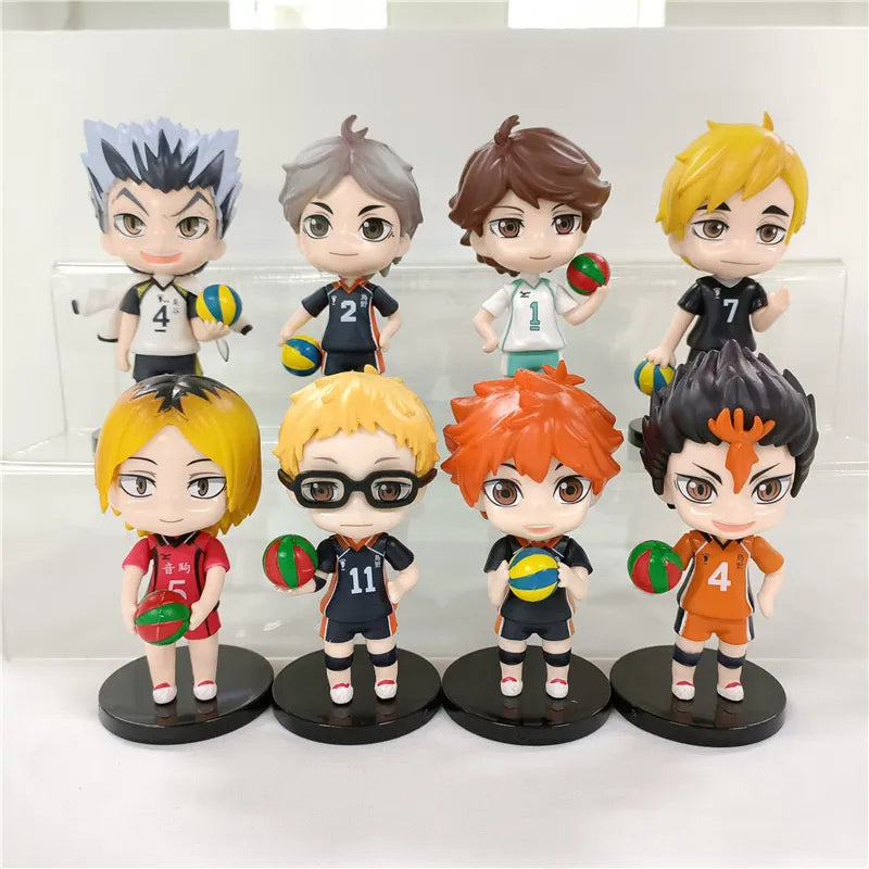 6/8 Uds figuras de Anime Haikyu Shoyo Kageyama Tobio figuras de acción juguetes lindos coleccionista Brinquedos muñeca deportiva estatuilla juguete Haikyu