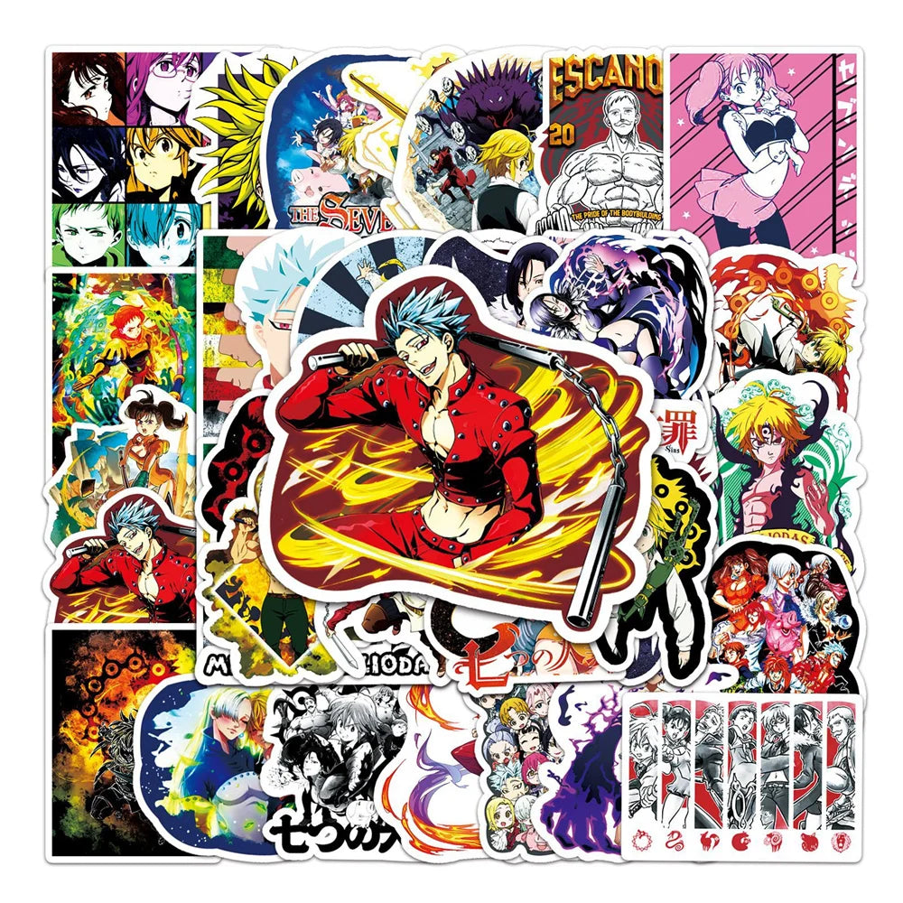 10/30/50PCS Seven Deadly Sins Anime Waterproof Stickers Creative Personality Decals Skateboard Water Cup Guitar Helmet Wholesale