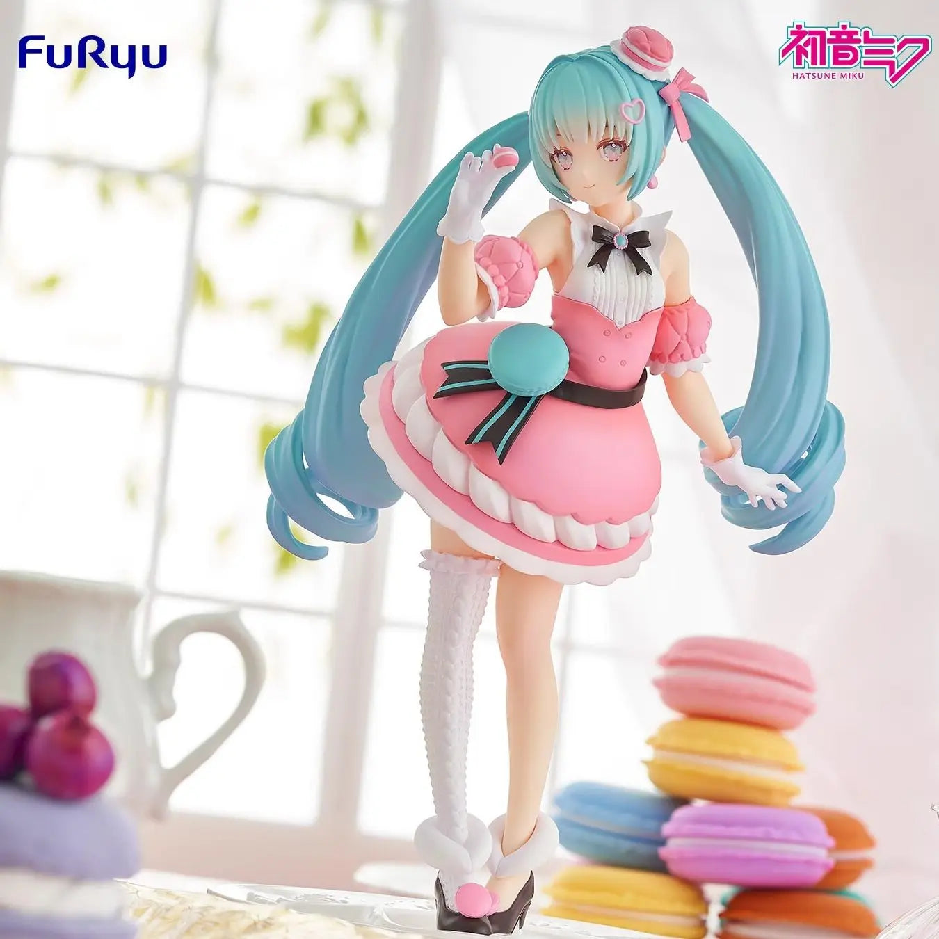 Judai Original FuRyu VOCALOID Hatsune Miku Sweet Sweets Macaron Exceed Creative Figure PVC Action Figure Model Doll Toys