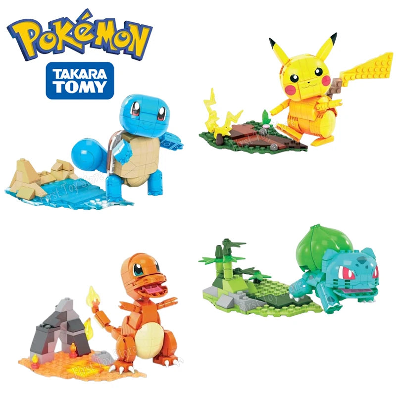 New Classic Anime Pokemon Center House Pikachu Greninja Mewtwo Charizard Venusaur Building Blocks Bricks Sets Model DIY Toy Gift