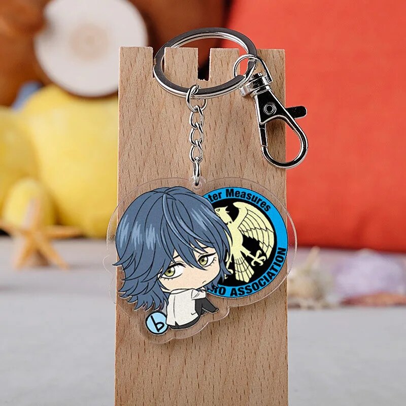 Anime One Punch Man Keychain Cartoon Figure Acrylic Pendent Keyring Cartoon Anime Peripheral Trendy PersonalityKeyChainWholesale