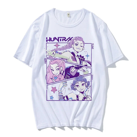 KPop Demon Hunters T-shirt Summer Short Sleeve Male Tshirts O-neck Cotton Fashion 2025 Movie T Shirt Casual Unisex Streetwear