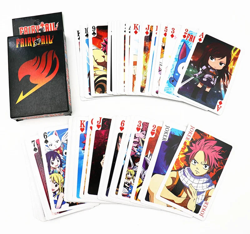 Anime Poker Board Game Card Toy Attack On Titan Death Note Ninja BLEACH Fairy Tail Date A Live Madoka Cartoon Deck Collection