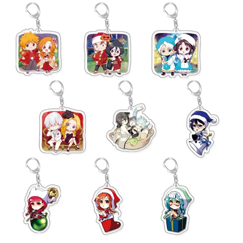 Anime BLEACH Key Chains Keychain Cosplay Acrylic Pendant Keyring Christmas Gift Prop