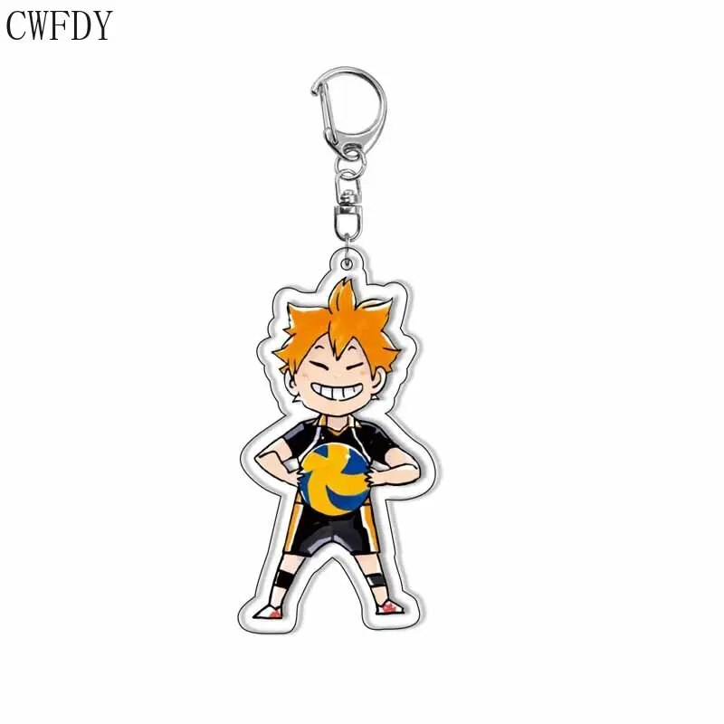 Anime Haikyuu!! Arcylic Keychain Volleyball Boy Key Chain Hinata Shoyo Kageyama Tobio Figures Keyring Charm Pendants Xmas Gifts