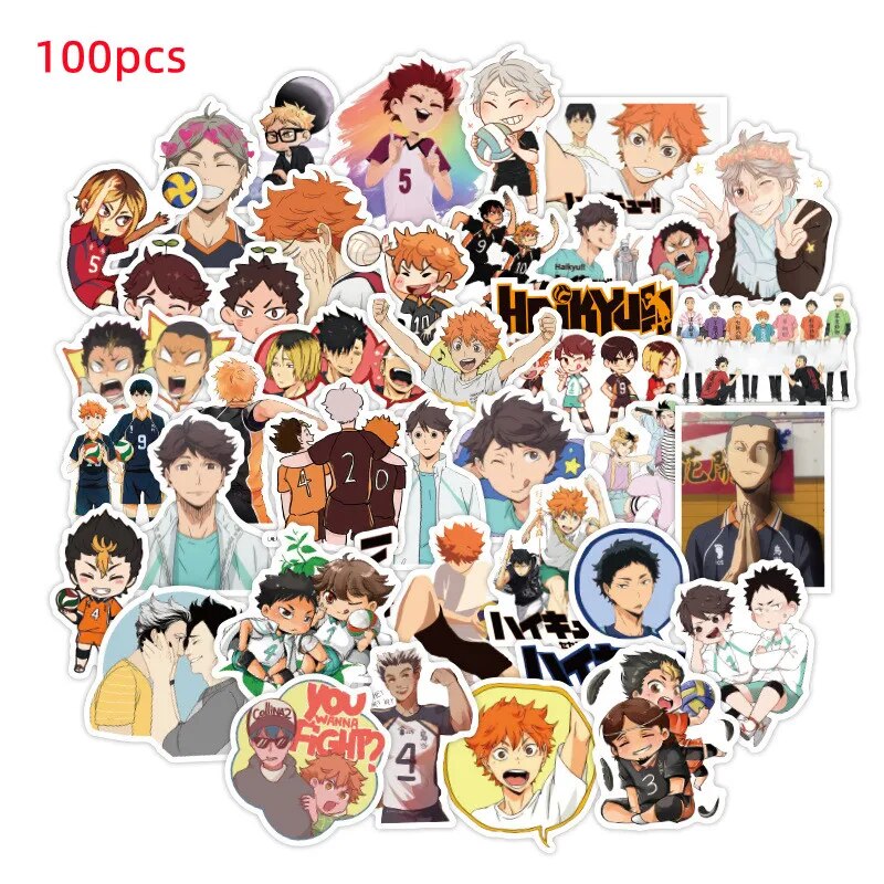 100Pcs/Set Classic Anime stickers One Piece Sailor Moon Kawaii Sticker for Laptop Skateboard Computer Waterproof Decal Toys