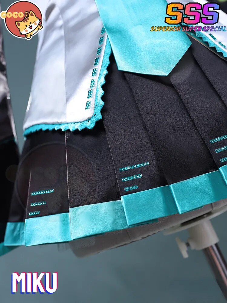 Disfraz de CoCos-SSS VOCALOID Miku, disfraz de VOCALOID Cos Miku, disfraz de Miku V2 y peluca de Cosplay