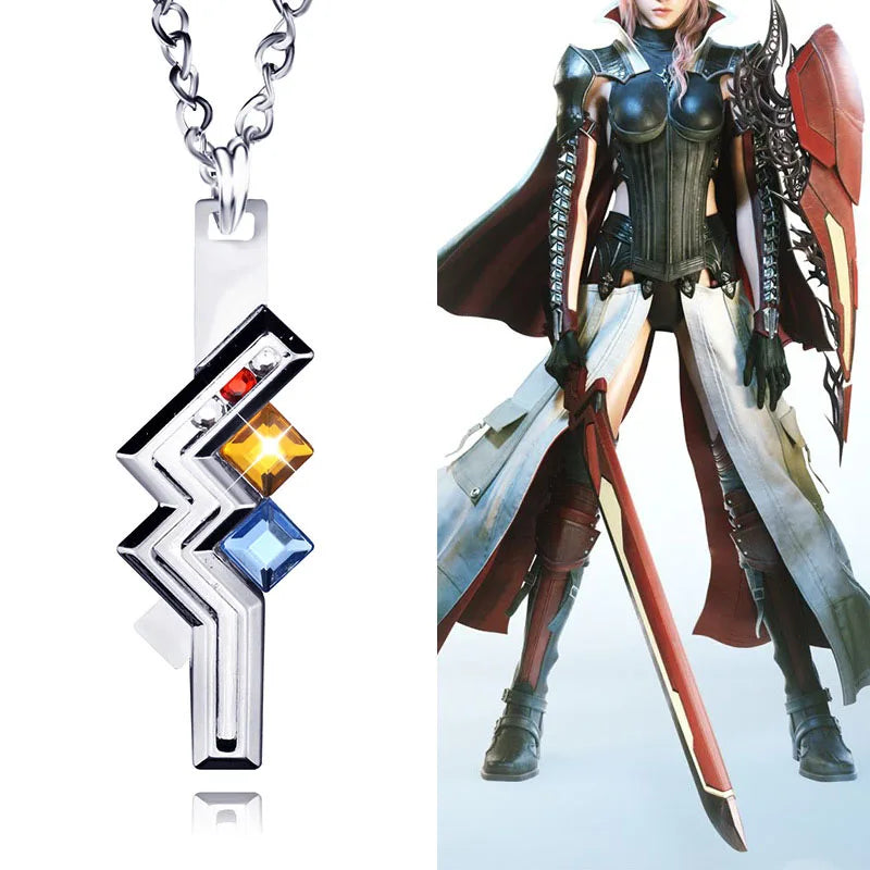 Final Fantasy XIII 13 Lightning Necklace Pendant Chain Anime Cosplay Collectible