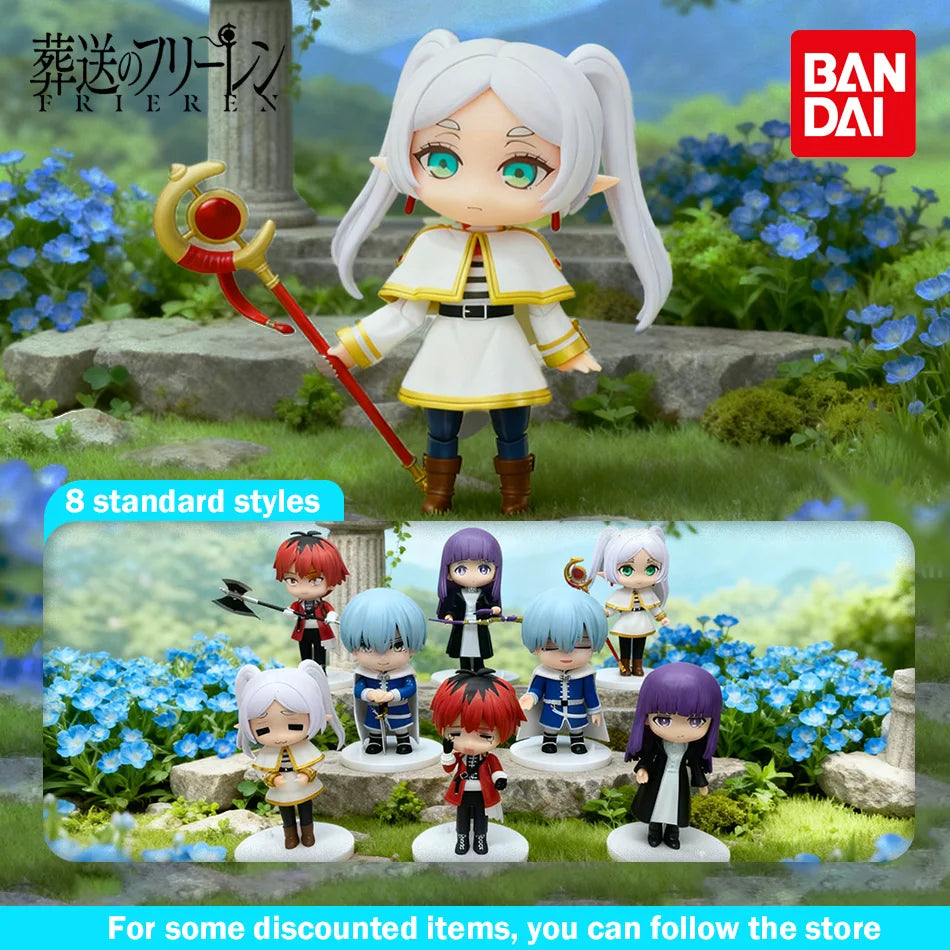 8 Uds Frieren: Beyond Journey's End figura de Anime sentado helecho figuras de acción Frieren Noodle Stopper figura colección mo