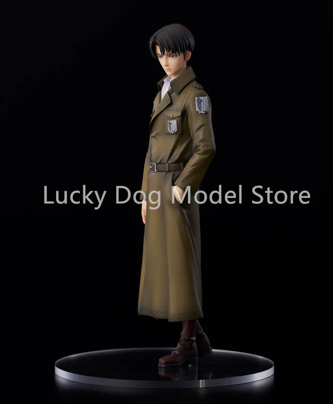 100% Original:Anime Attack On Titan Levi Coat Style 22CM PVC Action Figure Anime Figure Model Toys Figure Collection Doll Gift