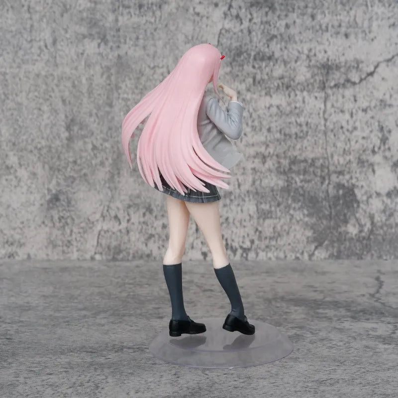 Figura de Anime de DARLING in the FRANXX de 18cm Zero Two, uniformes de figuras de acción, figura de Gril Sexy, colección de PVC para adultos, juguetes de modelos de muñecas