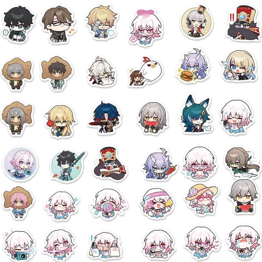 10/80pcs Game Honkai Star Rail Figure Stickers Pack for Kids Cartoon Anime Graffiti Decal Scrapbooking Luggage Laptop Skateboard