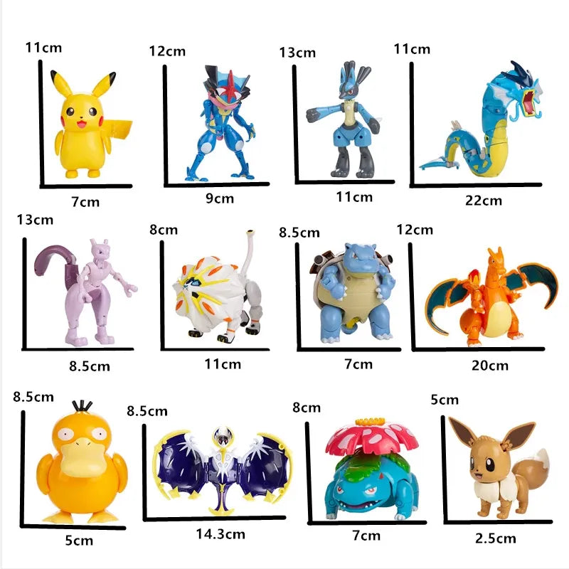 Pokemon Ball Figures  Pokeball Genuine Original Box or Without Box Deformation Toy Pikachu Charizard Pocket Monster Model Gift