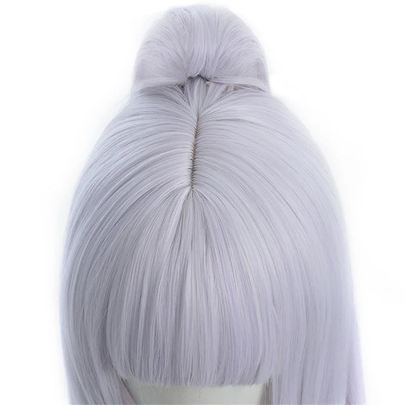 L-email wig Synthetic Hair Spirit Blossom Syndra Cosplay Wigs LoL Cosplay Long Gradient Wig with Ponytail Heat Resistant Wig