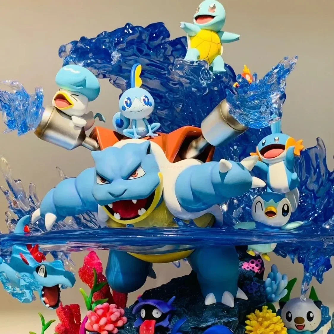 33cm Pokemon Egg Squirtle Blastoise PokéMon Water Type Family Bucket Gk Figure Animation Peripheral Model Toys Ornaments Gifts