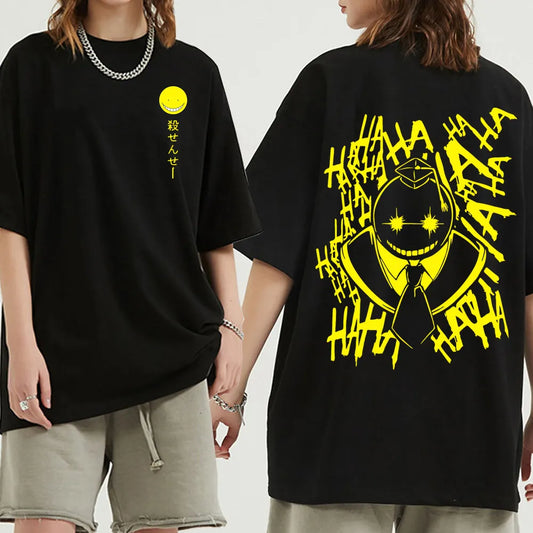 Anime japonés Assassination Classroom manga corta Cosplay Korosensei estampado moda verano camiseta parte de arriba de estilo hip hop